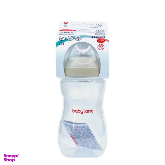 شیشه شیر بیبی لند کد 204 گنجایش 260 میلی لیتر