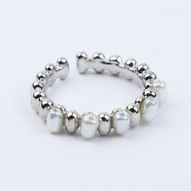 انگشتر دخترانه مدل سفید صدفی کد 407044022