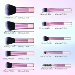 ست براش آرایشی کد 100 مجموعه 10 عددی