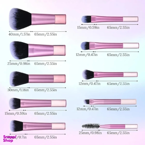 ست براش آرایشی کد 100 مجموعه 10 عددی