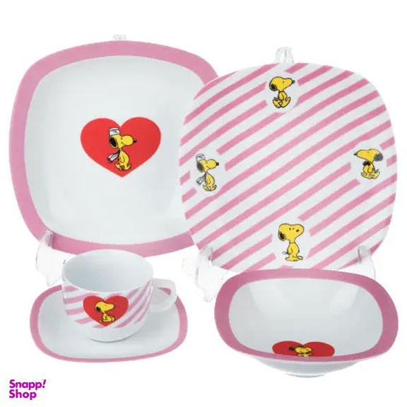 سرویس غذا خوری 5 پارچه کودک چینی زرین ایران سری کواترو مدل اسنوپی درجه عالی