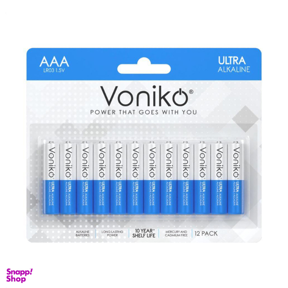 باتری نیم قلمی ونیکو مدل LR03 بسته 12 عددی