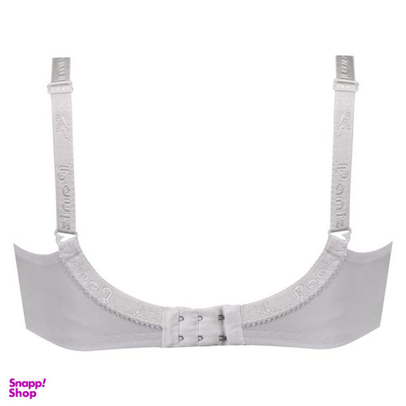 ست شورت و سوتین زنانه پانیذ مدل ساتن وسط توری بدون فنر کد 4648 رنگ سفید