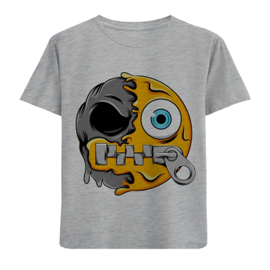 تیشرت آستین کوتاه بچگانه مدل استیکر لب زیپی F897