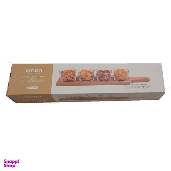 اردوخوری لیمون مدل گرد پایه چوبی کد RM2223 مجموعه 4 عددی