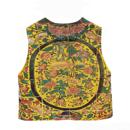 جلیقه رسمی زنانه طرح گل و مرغ زرد