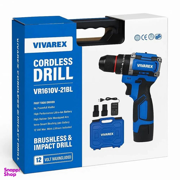 دریل پیچ گوشتی چکشی شارژی براشلس مدل VR1610V-21BL