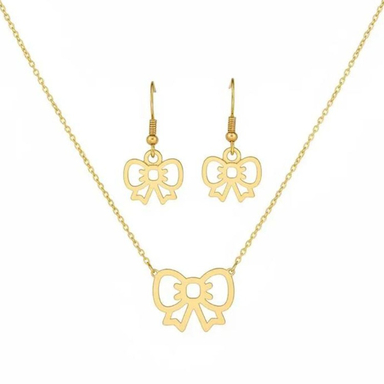 نیم ست طلا 18 عیار زنانه طرح پروانه کد A03