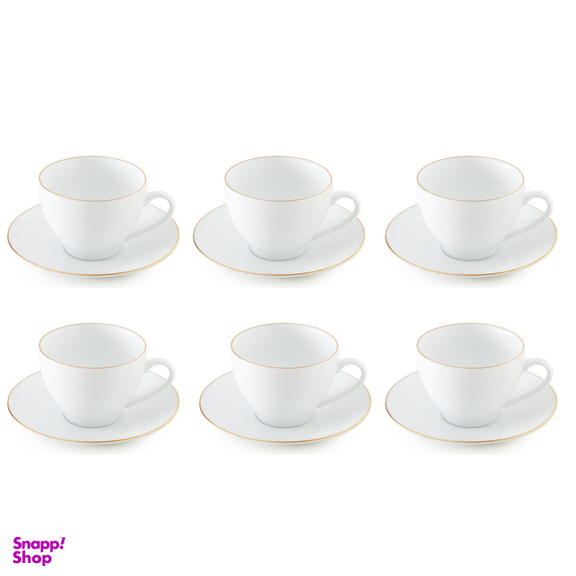 ست فنجان و نعلبکی 12 پارچه چینی زرین ایران مدل سوئدی 9 زرین درجه یک