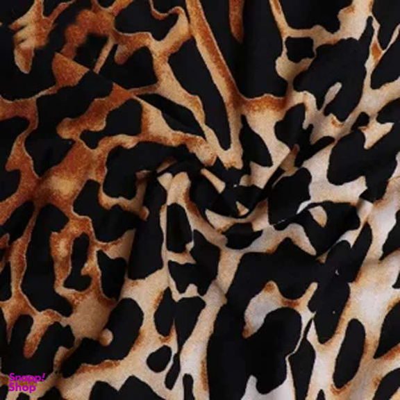 شورت گیاهی زنانه طرح پلنگی کد 7425 رنگ مشکی