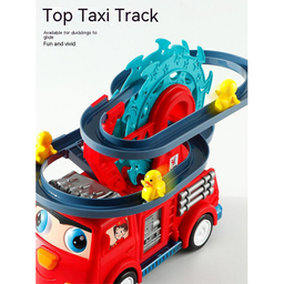 اسباب بازی ناب سل مدل ماشین آتشنشانی متحرک موزیکال به همراه سرسره اردک ها