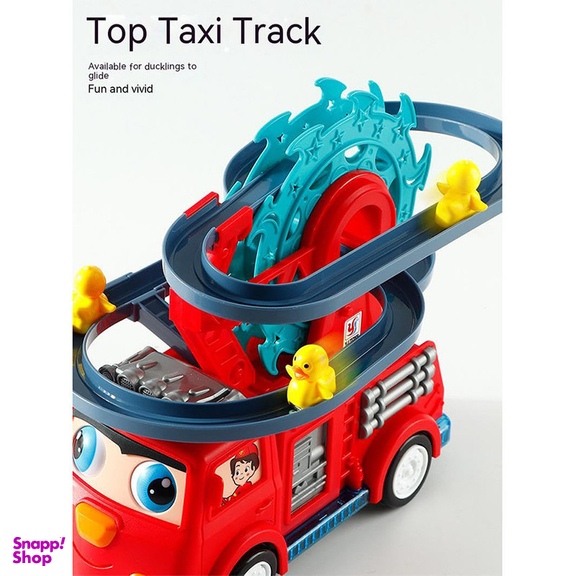 اسباب بازی ناب سل مدل ماشین آتشنشانی متحرک موزیکال به همراه سرسره اردک ها