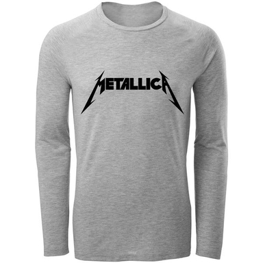 تی شرت آستین بلند مردانه طرح Metallica کد S282 رنگ طوسی