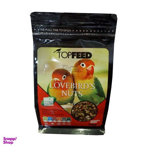غذای طوطی برزیلی تاپ فید مدل Lovebirds Nuts وزن 750 گرم
