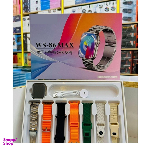ساعت هوشمند مدل WS 86 MAX دارای قابلیت کنترل سطح اکسیژن خون با بند فلزی