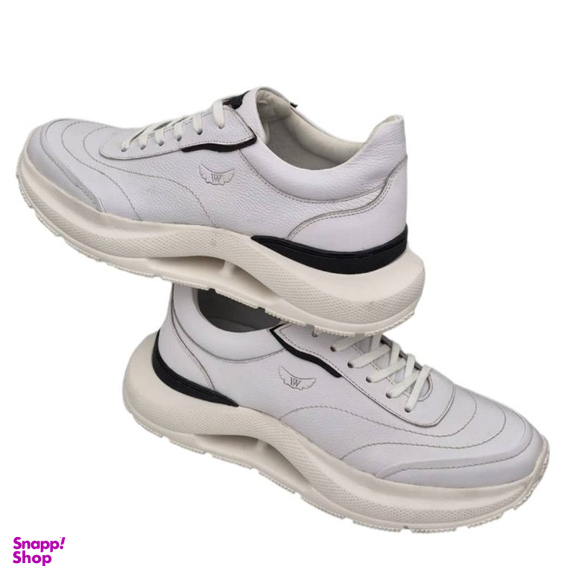 کفش طبی مردانه چرم ریباری مدل W105 رنگ سفید