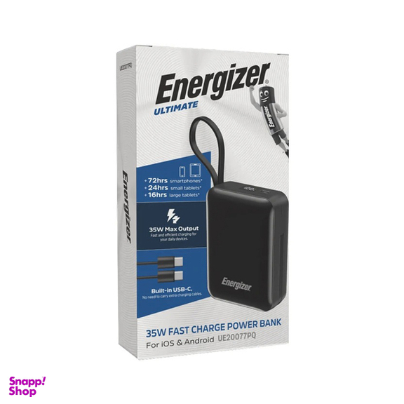 پاوربانک 35 وات انرجایزر مدل UE20077PQ ظرفیت 20000 میلی آمپر ساعت