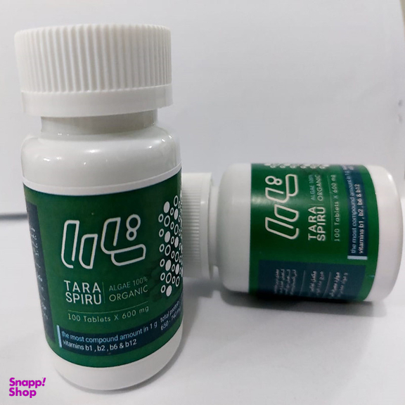 جلبک اسپیرولینا خوراکی طعم زنجبیل تارا بسته 100 عددی