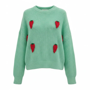 بافت کراپ طرح توت فرنگی کد 137 رنگ سبز