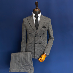 کت و شلوار مردانه مدل دیپلمات یقه بلیزر کد 1020 رنگ طوسی