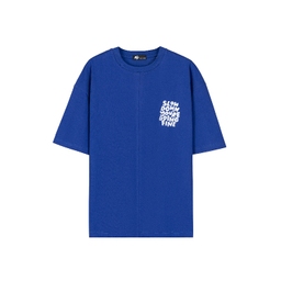 تیشرت زیگ مدل Slow down رنگ آبی کاربنی