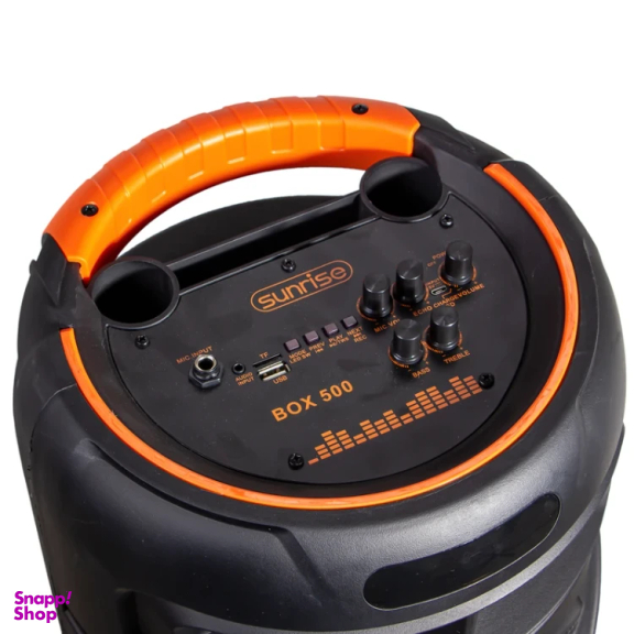 اسپیکر 8.5 اینچ بلوتوثی قابل حمل سان رایز مدل Boom Box 500 به همراه میکروفون و ریموت کنترل