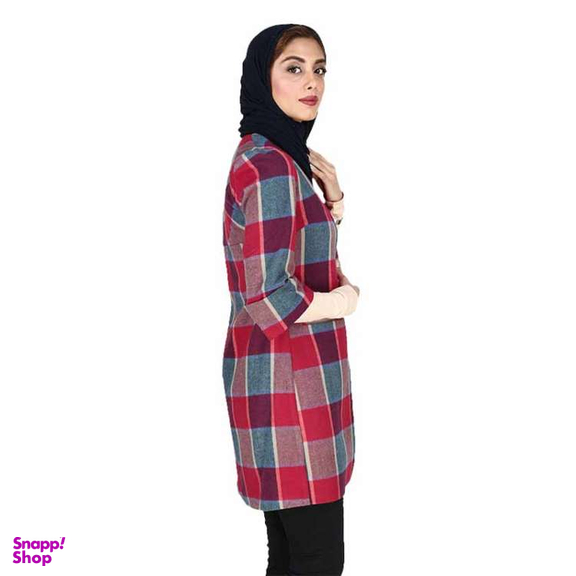 پالتو پاییزه زنانه تیدا کد 4309001005279 رنگ قرمز آبی