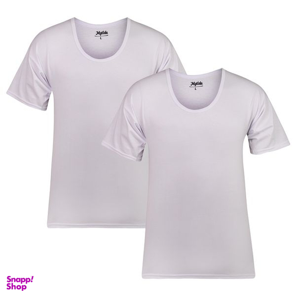 زیرپوش آستین دار مردانه ماییلدا مدل پنبه ای کد 4710-2 رنگ سفید بسته 2 عددی