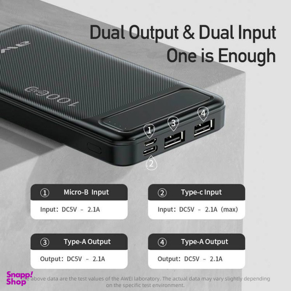 پاوربانک اوی مدل P5K ظرفیت 10000 میلی‌ آمپر ساعت
