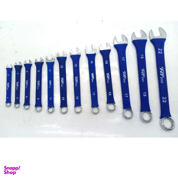 آچار یکسر تخت یکسر رینگی اچ تی 252 مدل HT252A مجموعه 12 عددی