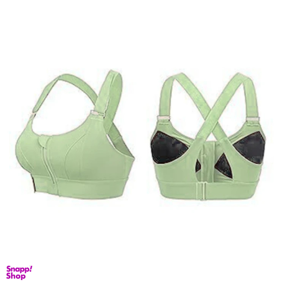 نیم تنه ورزشی زنانه مدل بند تنظیم شونده چسبی رنگ سبز روشن
