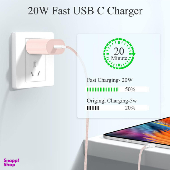 شارژر دیواری 20 وات پرووان  مدل  PWC540C  به همراه کابل  USB-C