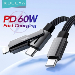 کابل تبدیل Type-C به Type-C/Lightning کوالا مدل KL-X72 طول 2 متر