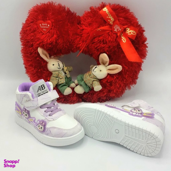 نیم بوت دخترانه مدل RO10217 رنگ سفید بنفش