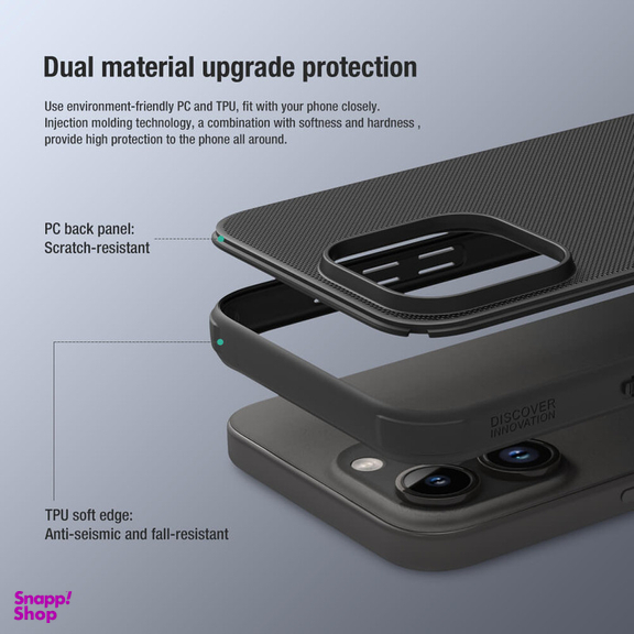 کاور نیلکین مدل Super Frosted Shield Pro مناسب برای گوشی موبایل اپل iPhone 15 Pro Max