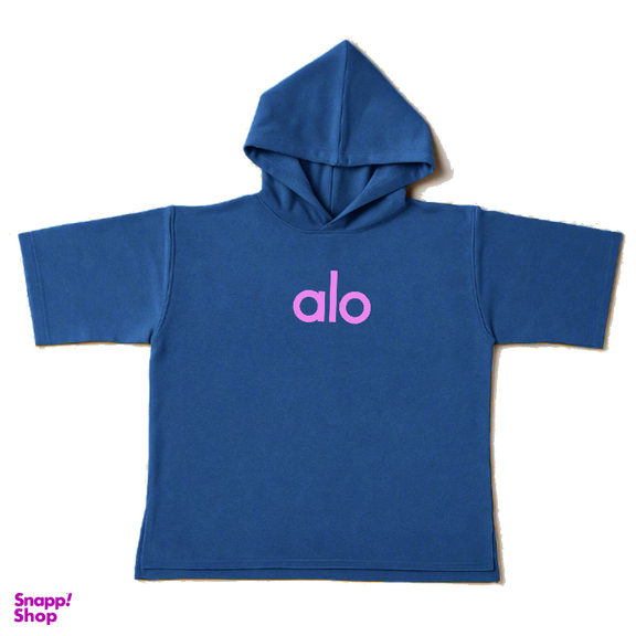 تیشرت زنانه طرح Alo کد TK4 رنگ آبی تیره