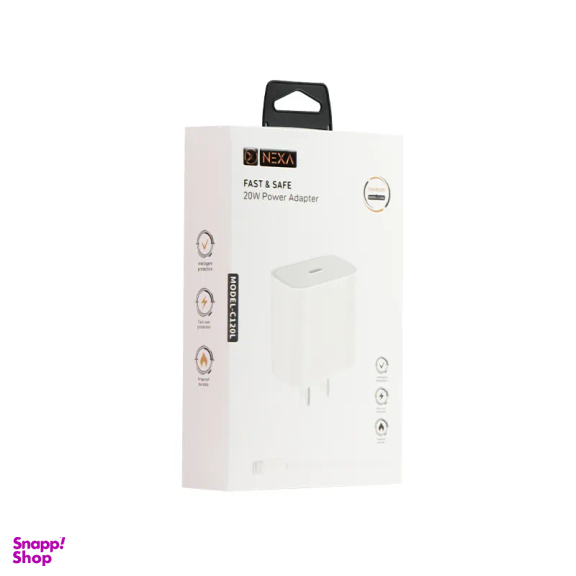 شارژر دیواری نکسا مدل C102L به همراه کابل Type-C به Lightning طول 1 متر