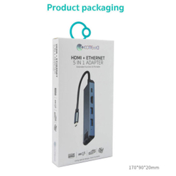 هاب 5 پورت Type-C کوتتسی مدل PD3.0 Gigabit Ethernet 16002