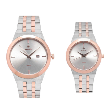 ست ساعت مچی عقربه ای زنانه و مردانه سورین مدل GL1153B-ST06S