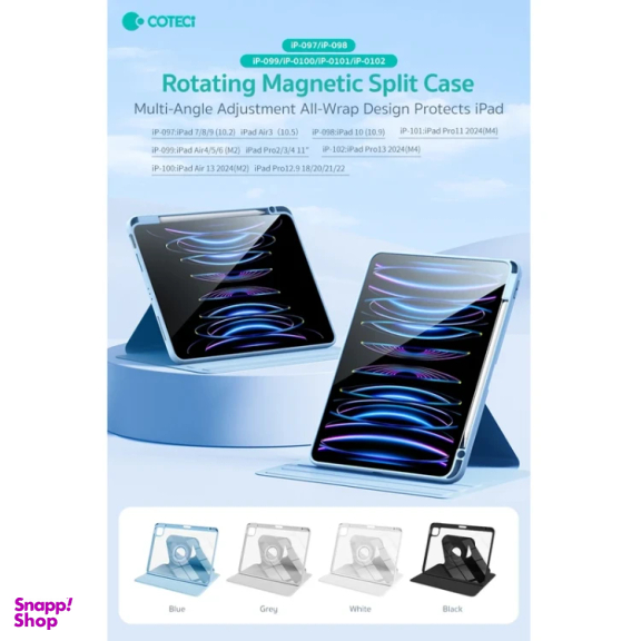 کیف کلاسوری تبلت کوتسی مدل IP-100 مناسب اپل 13 اینچ iPad Air 13 2024 و iPad Pro 12.9