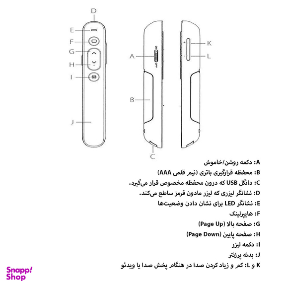 پرزنتر بی سیم اسمارطور مدل H002