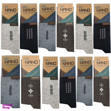 جوراب مردانه مدل نانو نخی اسپرت ساق بلند بسته 12 عددی