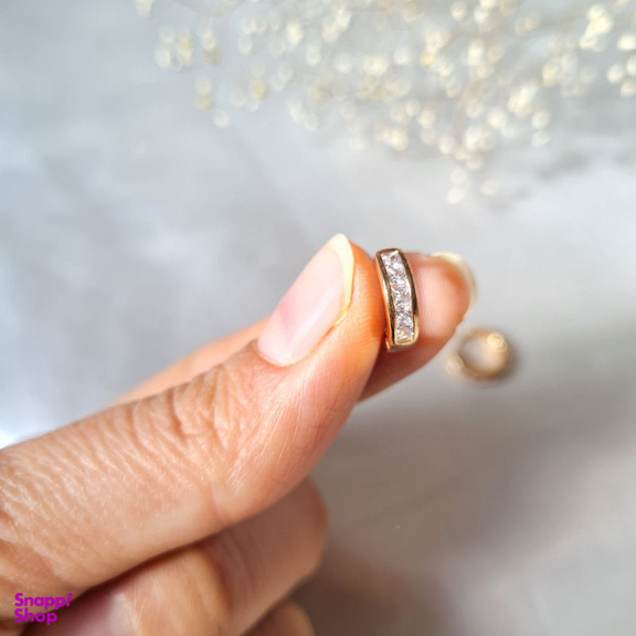 گوشواره زنانه ژوپینگ مدل نگینی حلقه ای کد h9