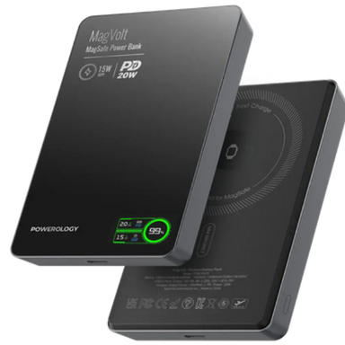 پاوربانک پاورولوژی مدل MagVolt ظرفیت 10000 میلی‌ آمپر ساعت