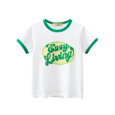 تی شرت آستین کوتاه دخترانه هومنیتی مدل WYKGTSHT9565-WHTGRN