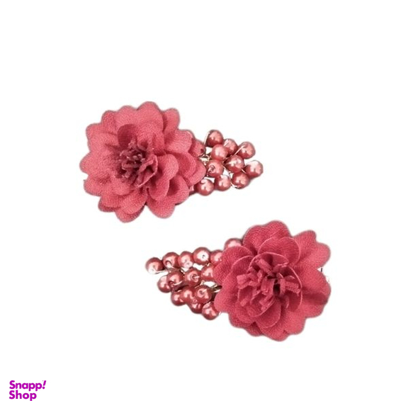 گیره مو دخترانه مدل گل پرچمی مجموعه دو عددی