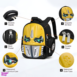 کوله پشتی پسرانه مدل چراغدار تبدیل شوندگان Transformers کد 1688