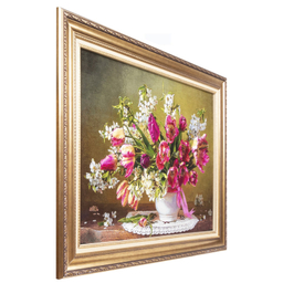 تابلو فرش دستباف سی پرشیا مدل گل در گلدان سرامیکی کد 903650