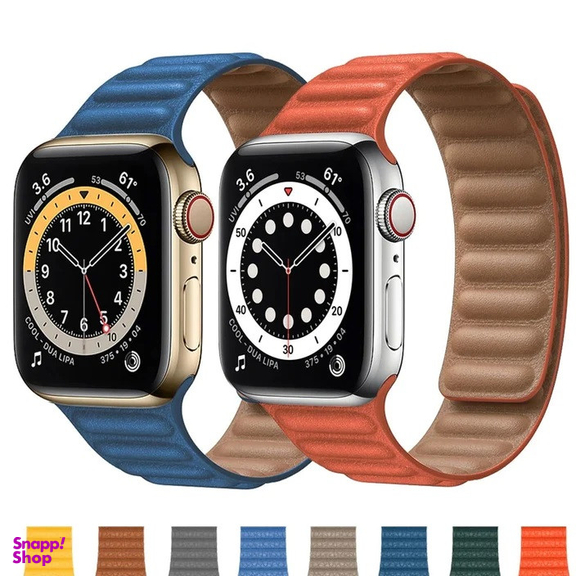 بند گرین مدل Leather Magnets مناسب برای اپل واچ 42/44/45/49 میلی متری