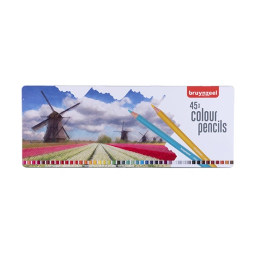 مداد رنگی 45 رنگ برونزیل مدل جعبه فلزی Bruynzeel 60312902 Holland